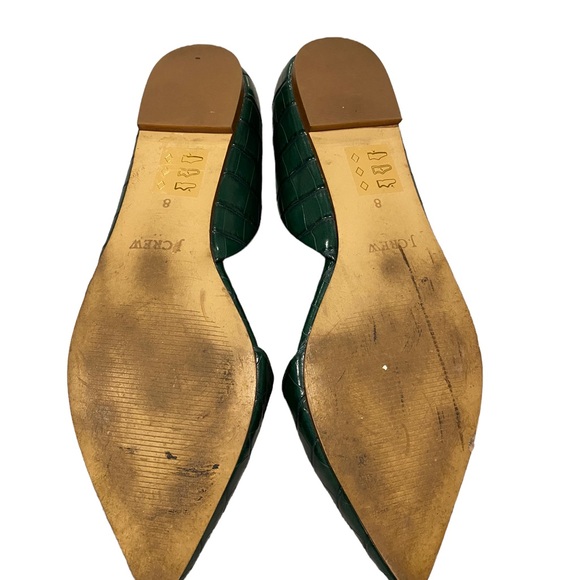 J.CREW Womens Dark Green Faux Leather Flats, Size 8 - Picture 10 of 12